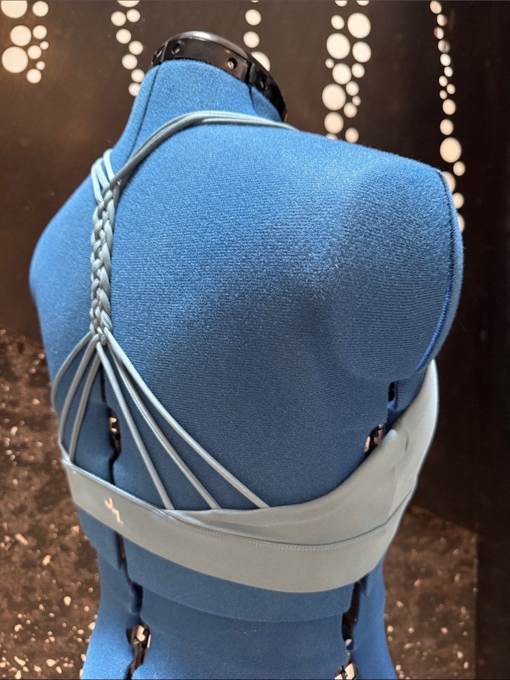JoyLab Teal Blue Strappy Sports Bra with Braided Detail
